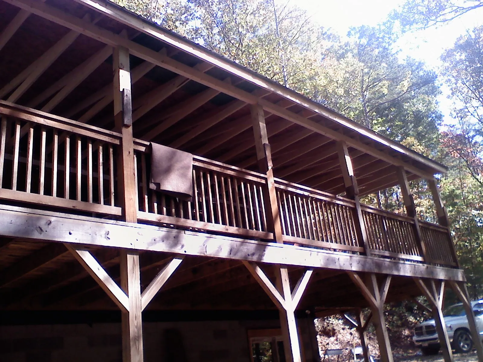 Timber framing under a new elevated porch and deck — Roof Leak Repair in Gerlaw by Roofing Brothers